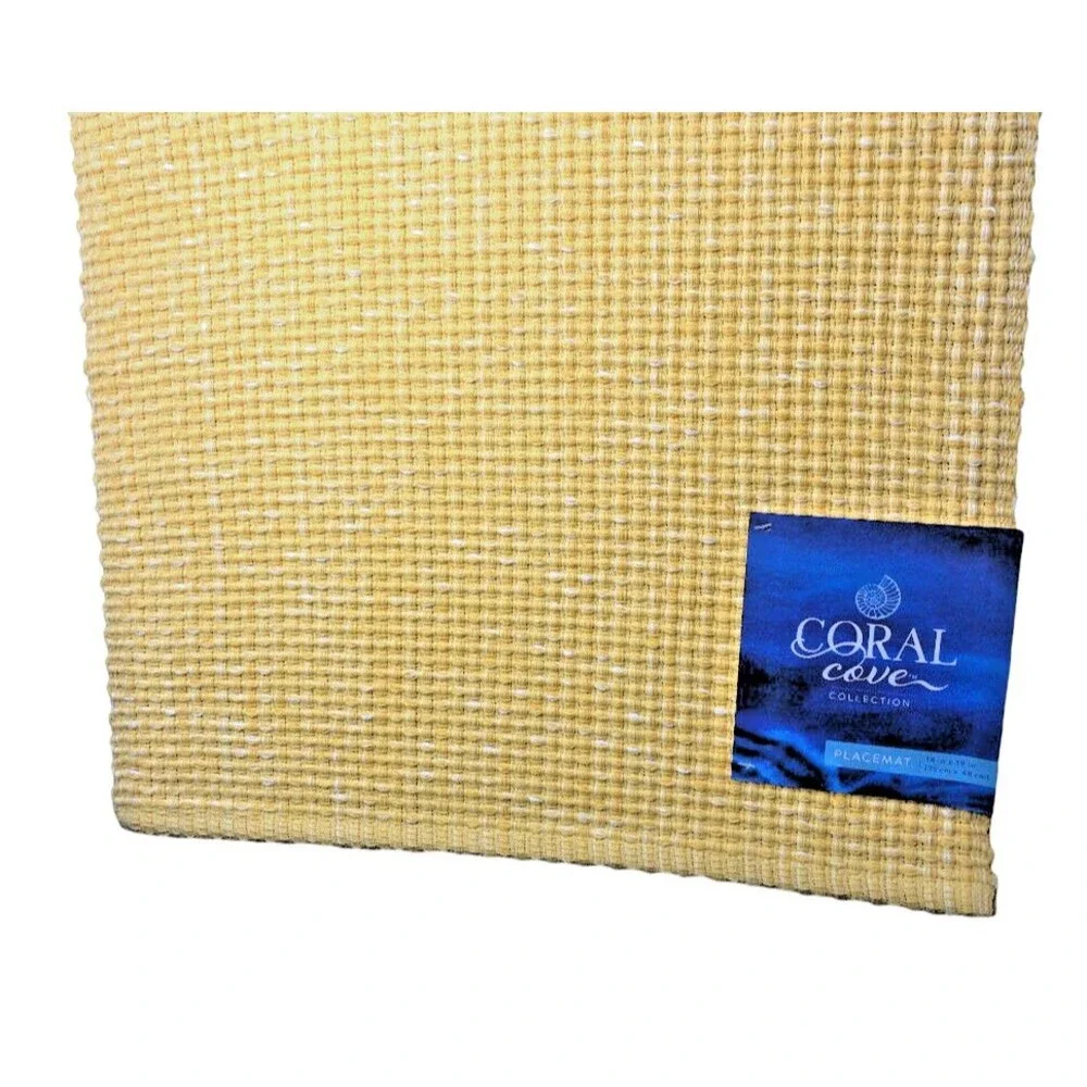 Coral Cove Fabric Placemats Buttercup Sunflower Yellow Cotton 19
